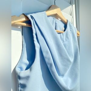 Drape crop top - sky blue- ASOS